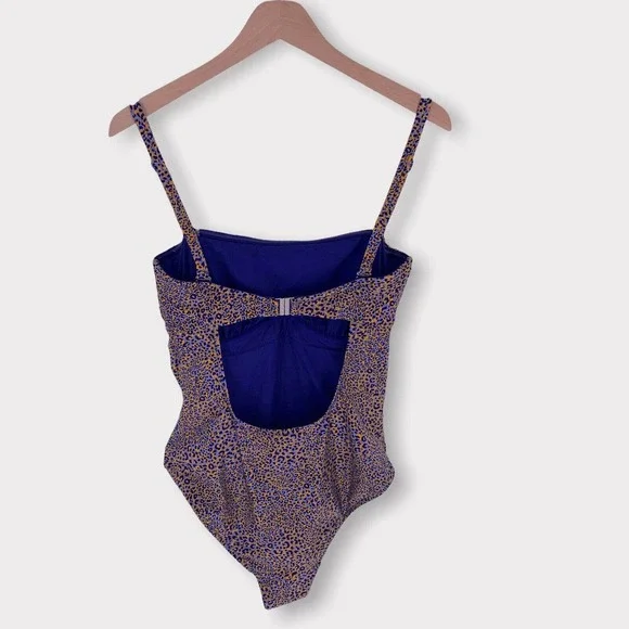 NWOT SEAFOLLY US 10 DD One Piece Swimsuit Orange Blue Animal Print - Picture 3 of 14